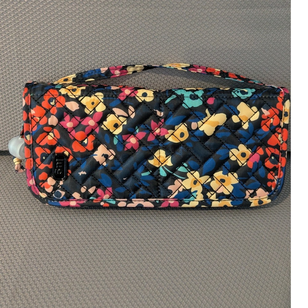 Lug Sleeper Cosmetic Brush Organizer Travel Case Quilted Floral Black Multicolor